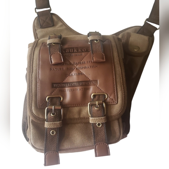 Kaukko Simple Casual Comfortable & Free Style Canvas Shoulder Bag . - Picture 3 of 16